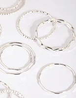 Silver Mixed Band Ring Pack