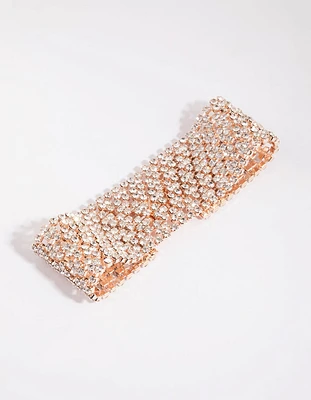 Rose Gold Diamante Statement Bracelet