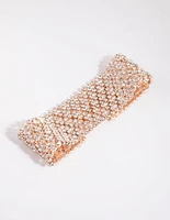 Rose Gold Diamante Statement Bracelet