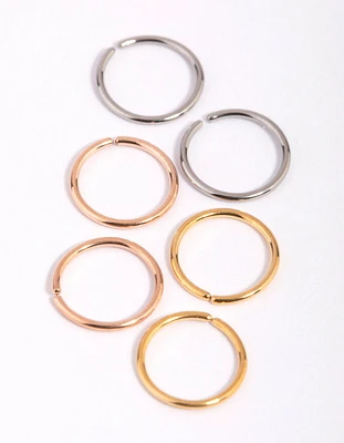 Titanium Nose Ring 6-Pack