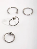 Titanium Mixed Nose Ring 4-Pack