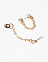 Gold Diamante Chain Earrings