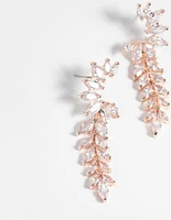 Rose Gold Diamond Simulant Statement Earrings