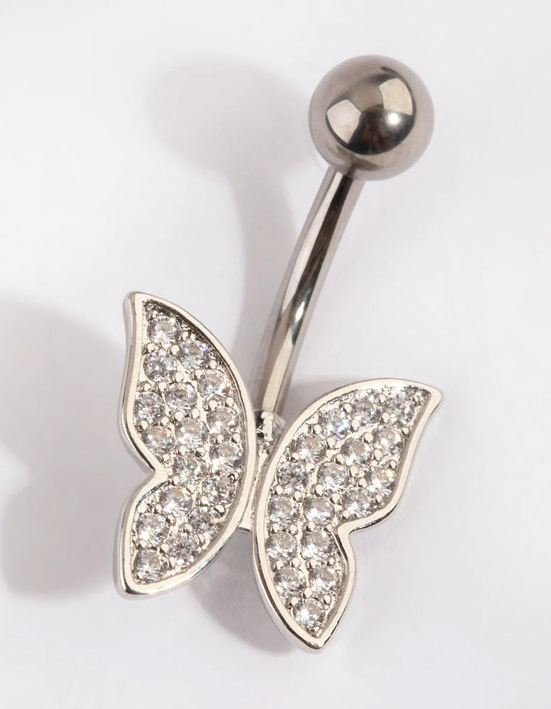 Titanium Butterfly Belly Bar