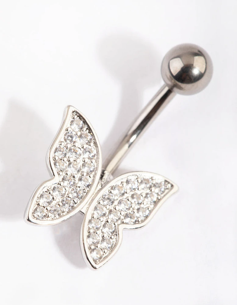 Titanium Butterfly Belly Bar