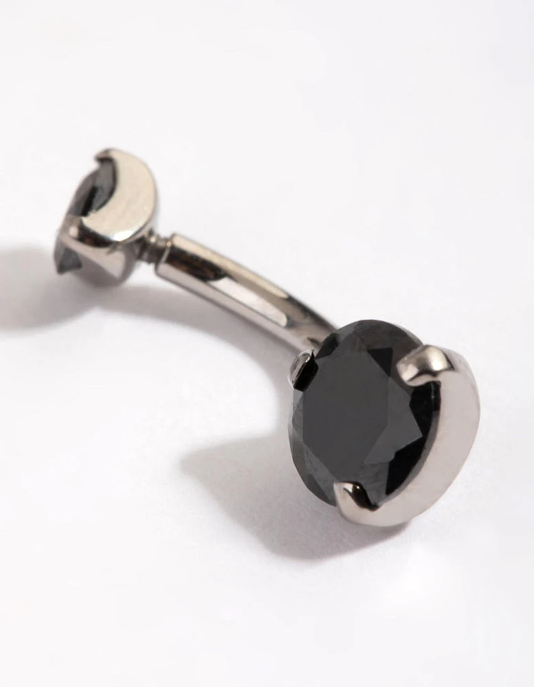 Black Titanium Belly Bar