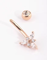 Rose Gold Plated Titanium Diamante Belly Bar