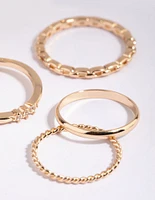 Gold Diamante Ring -Pack