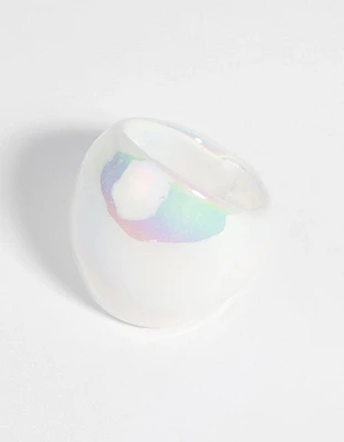 White Marble Glass Ring
