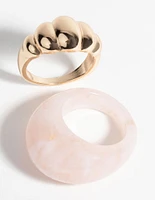 Brown Crescent Ring Set