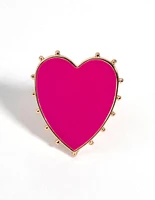 Hot Pink Statement Heart Ring