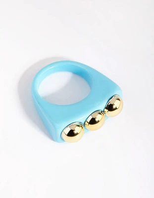 90s Blue & Gold Ring