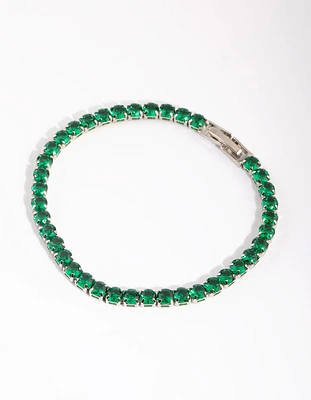Emerald Cubic Zirconia Tennis Bracelet