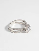 Rhodium Cubic Zirconia Ring