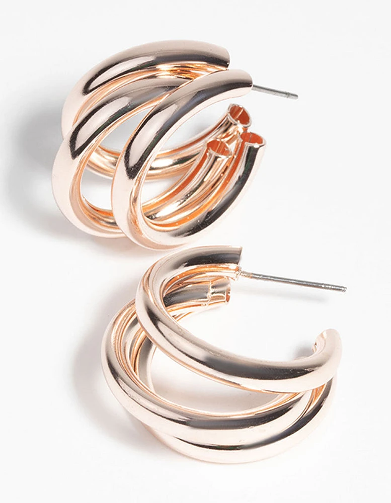 Rose Gold Statement Hoop Earrings