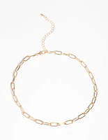 Gold Wide Chain Necklace