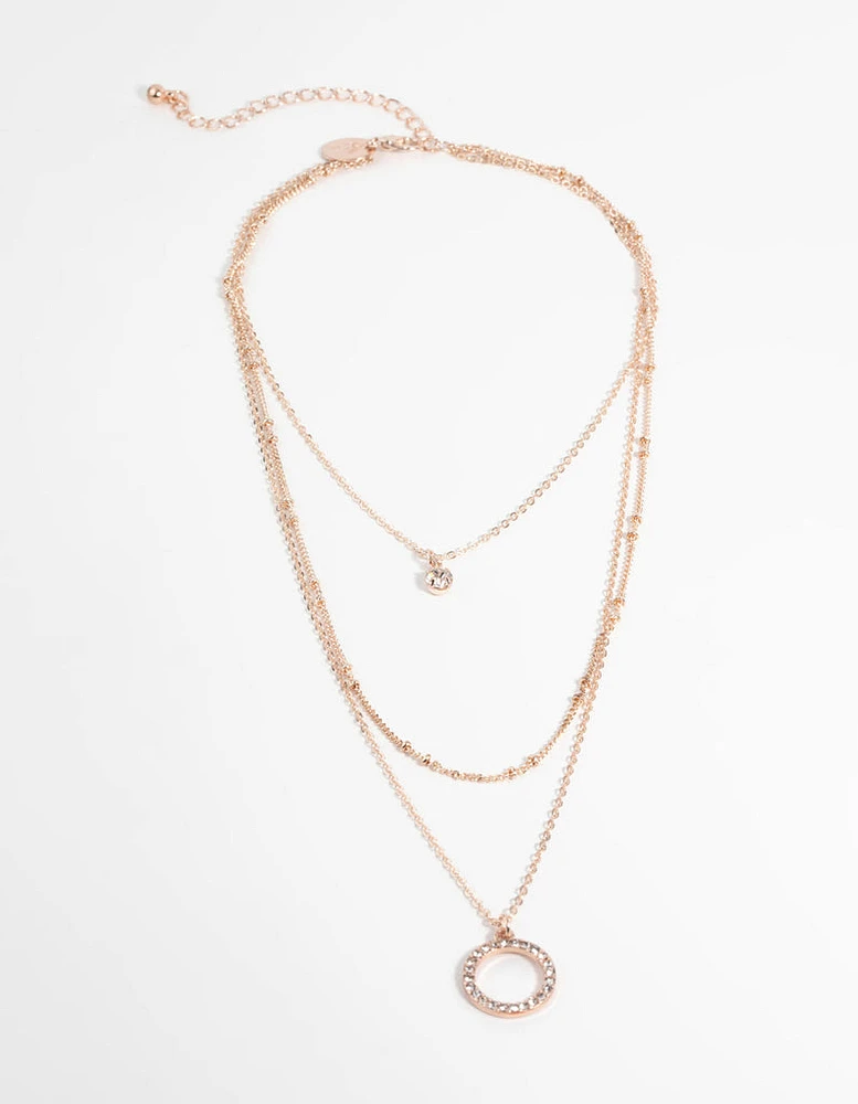 Rose Gold Diamante Necklace