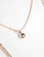 Rose Gold Diamante Necklace