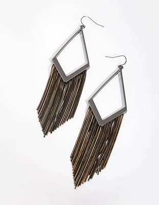 Gunmetal Snake Chain Drop Earrings