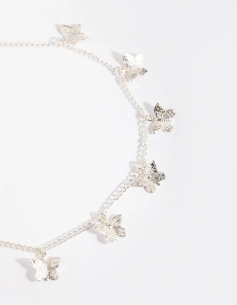 Silver Butterfly Chain Anklet