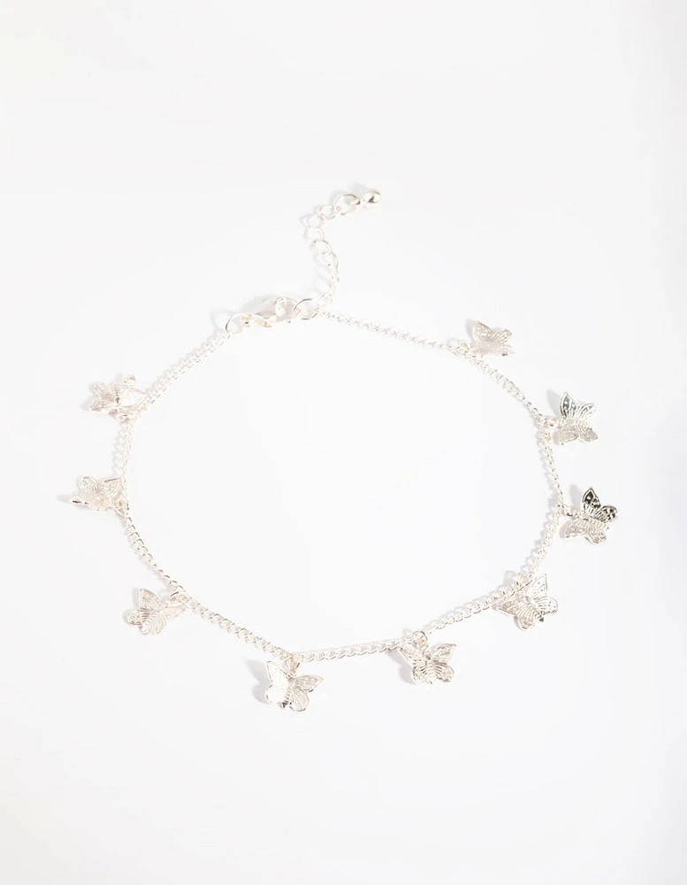 Silver Butterfly Chain Anklet