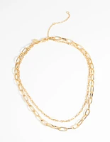 Gold Plated Chain Necklace Set