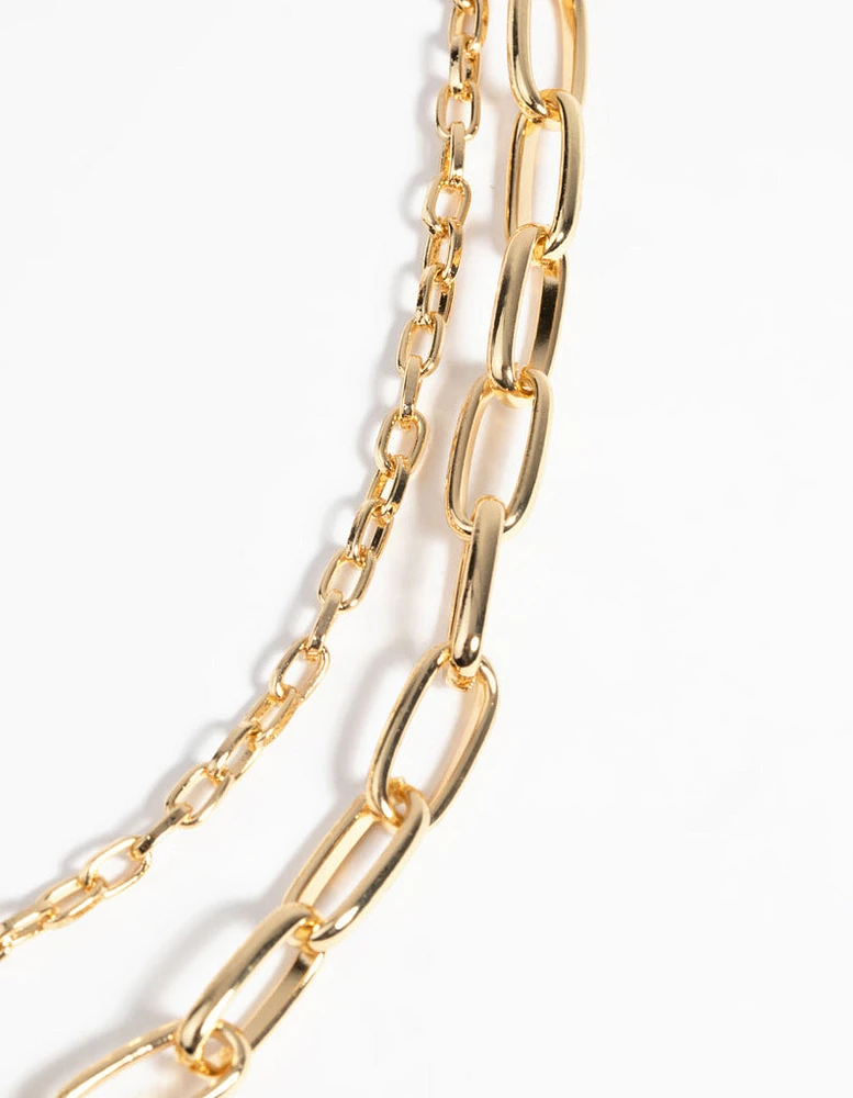 Gold Plated Chain Necklace Set