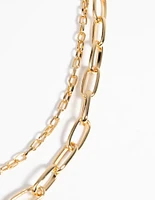 Gold Plated Chain Necklace Set