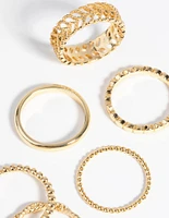 Gold Plated Textured Ring 6-Pack