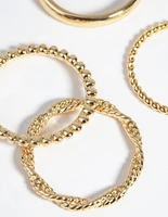 Gold Plated Textured Ring 6-Pack