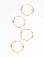 Gold-Plated Surgical Steel Nose Ring 4-Pack