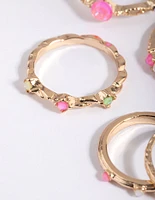 Gold Stone Ring 6-Pack