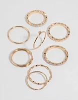 Gold Enamel Circle Ring Pack