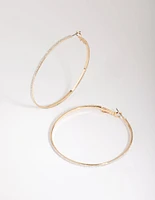 Gold Glitter Hoop Earrings