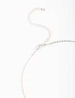 Rhodium Diamante Heart Necklace