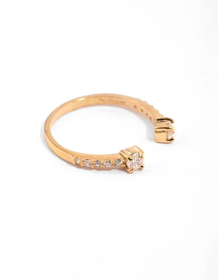 Gold Plated Sterling Silver Cubic Zirconia RIng