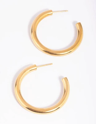 Gold Plated Stainless Steel Hoop Earrings