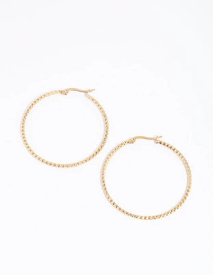 Gold Plated Surgical Steel Thin Hoop Earrings