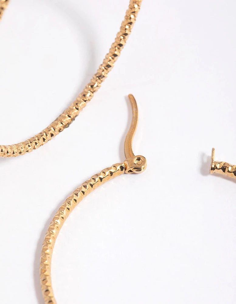 Gold Plated Surgical Steel Thin Hoop Earrings