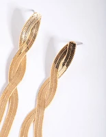 Gold Plated Snake Chain Drop Earrings