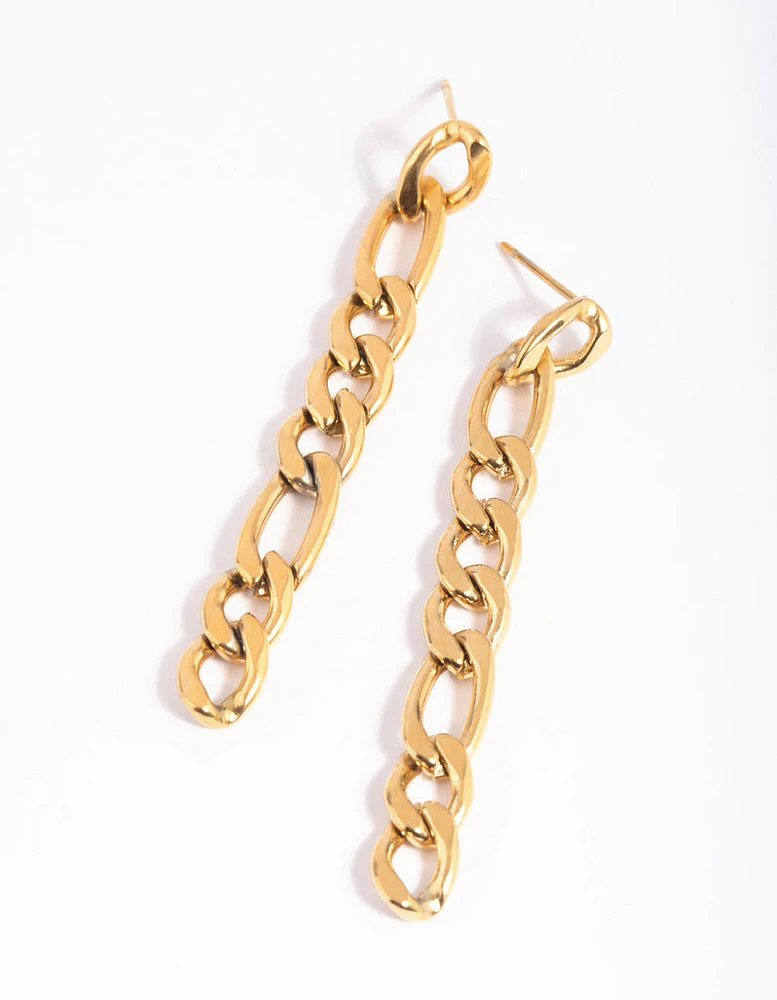 Gold Plated Surgical Steel Chain Drop Earrings