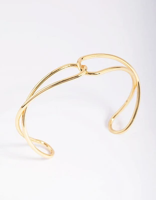 Gold Plated Knot Cuff Bracelet
