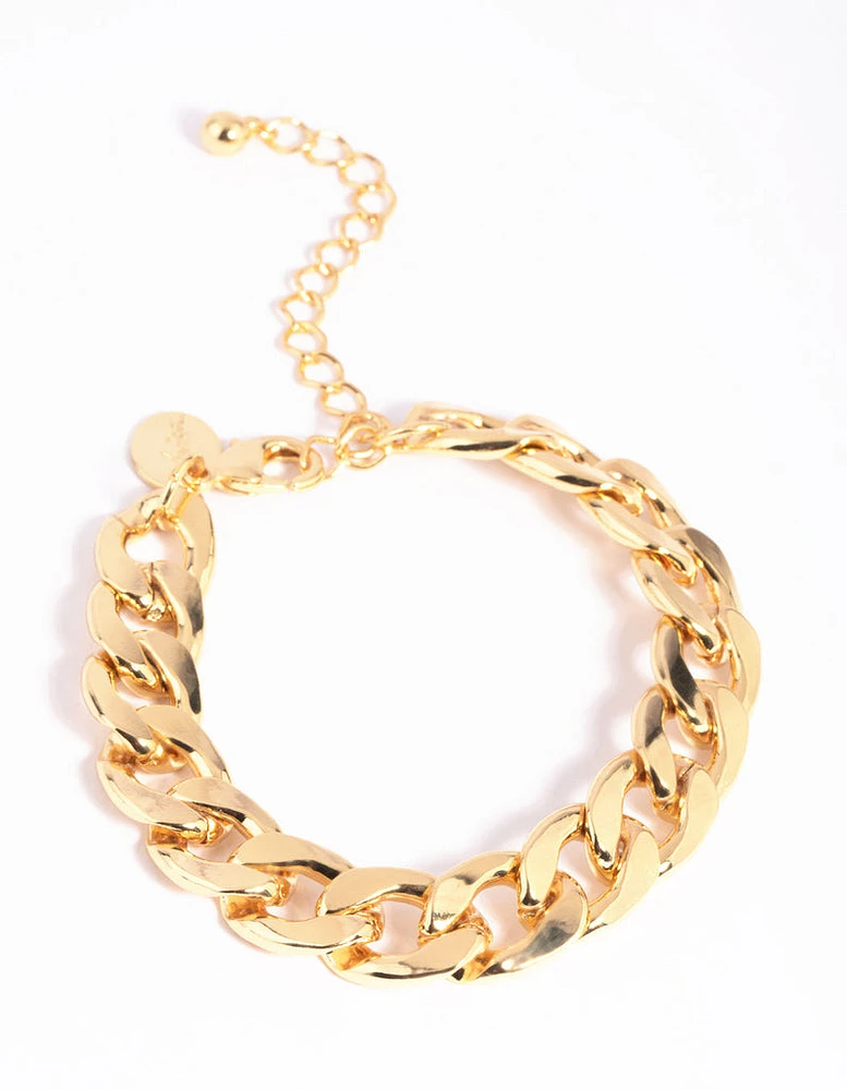 Gold Plated Curb Chain Bracelet