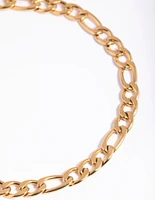 Gold Plated Stainless Steel Figaro Bracelet