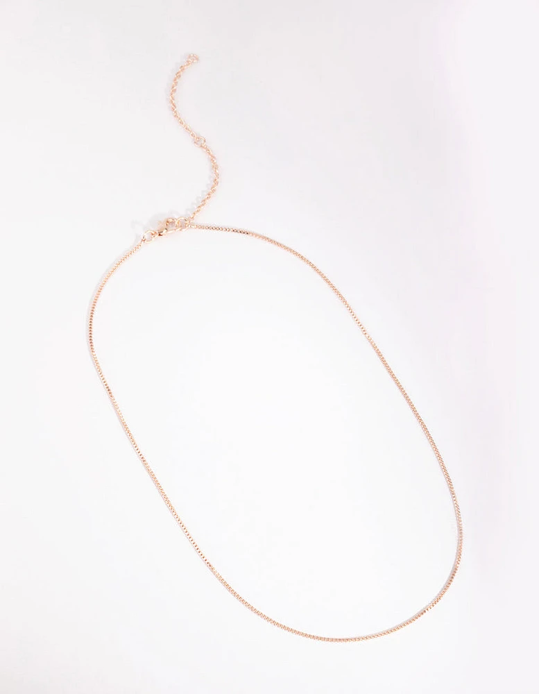 Rose Gold Plated Fine Chain Necklace