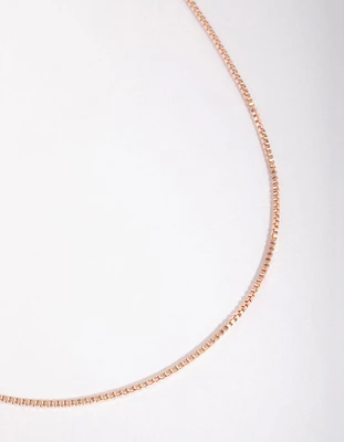 Rose Gold Plated Fine Chain Necklace