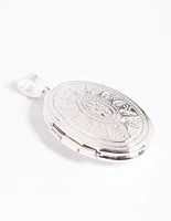 Silver Plated Oval Locket Charm