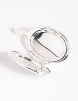 Silver Plated Oval Locket Charm