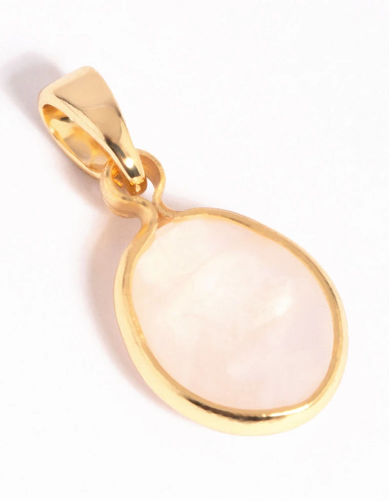 Gold Plated Charm with Rose Quartz