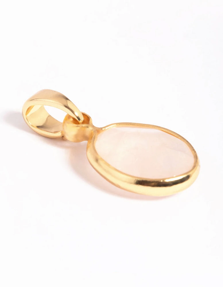 Gold Plated Charm with Rose Quartz